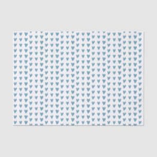 Love Hearts Blue Watercolor Pattern Party Tissue Paper