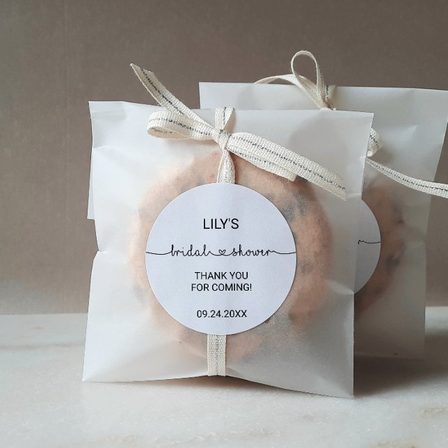 Love Hearts Bridal Shower Favour Sticker (Creator Uploaded)