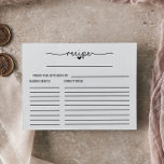Love Hearts Bridal Shower Recipe Cards<br><div class="desc">These love hearts bridal shower recipe cards are a great way to provide the bride-to-be with all the recipes she'll need as a new wife! The romantic minimalist design features a sweet and simple heart calligraphy font. The great thing about these double sided cards is that there's plenty of space...</div>