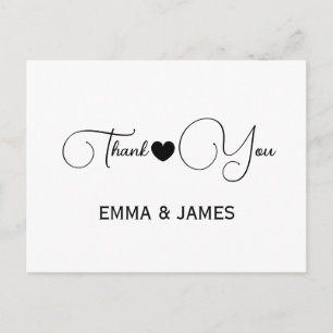 Love Hearts Bridal Thank You Postcard