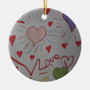 Love Hearts Ceramic Ornament