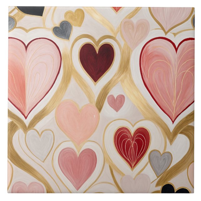 Love Hearts Ceramic Tile (Front)