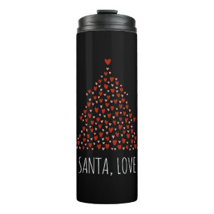 Love Hearts Christmas Tree For Women Girlfriend Thermal Tumbler
