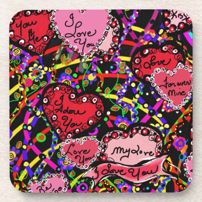 Love Hearts Coaster (Front)