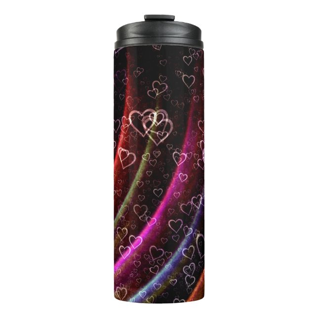 Love Hearts Curtain Texture Sublimation  Thermal Tumbler (Front)