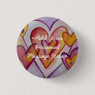 Love Hearts Custom Personalised Button Pins