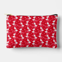 Love Hearts Doddles, Red, Accessory Pouch