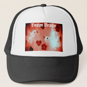Love Hearts Doves Trucker Hat