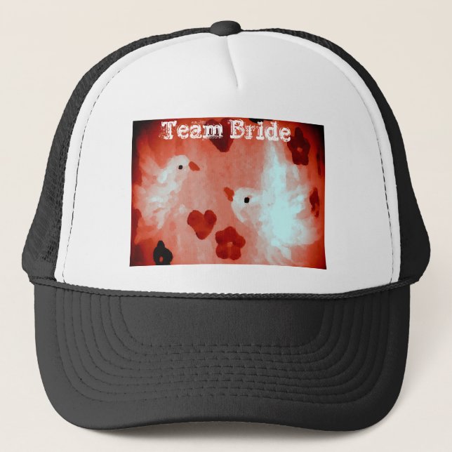 Love Hearts Doves Trucker Hat (Front)
