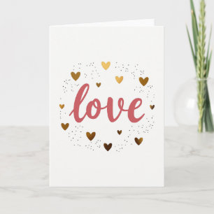 Love Hearts Elegant Pink Gold Card