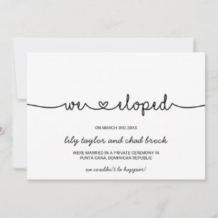 Love Hearts Elopement Announcement