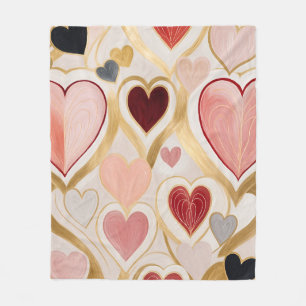 Love Hearts Fleece Blanket