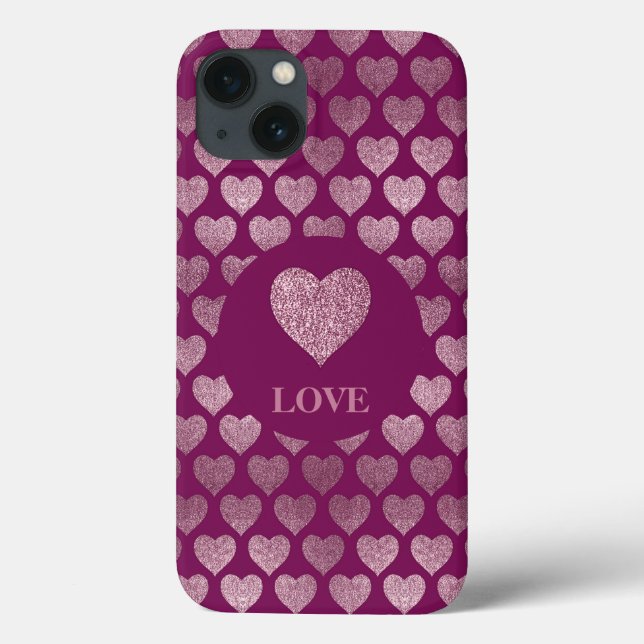 LOVE Hearts Glitter Pattern Case-Mate iPhone Case (Back)
