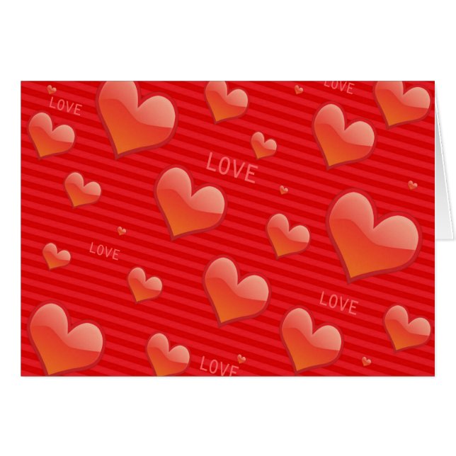 Love Hearts Greeting Card (Front Horizontal)