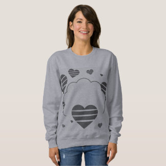 Love Hearts Grey Women's Basic Sweatshirt