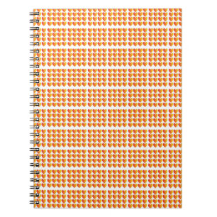 Love Hearts Grid Pattern Red Through Yellow Ombre Notebook