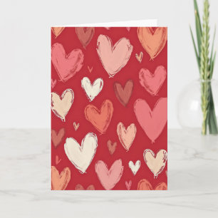 Love Hearts Hand Painted Card