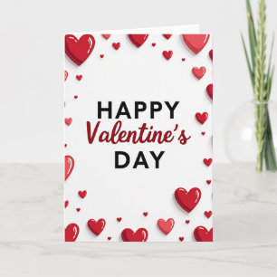 Love Hearts Happy Valentines Day Card