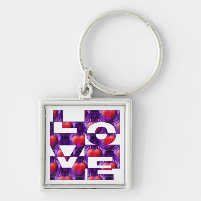 LOVE hearts Key Ring (Front)