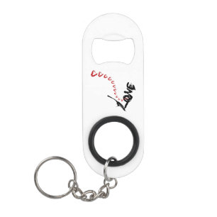 Love Hearts Keychain Bottle Opener
