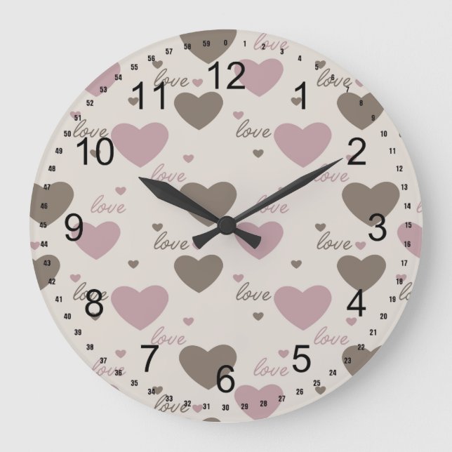 Love Hearts Large Clock (Front)
