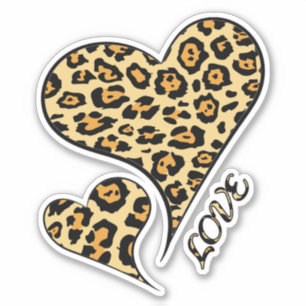 Love Hearts Leopard Print Cheetah Animal Lover T-