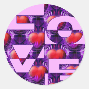 LOVE hearts lightpink Classic Round Sticker