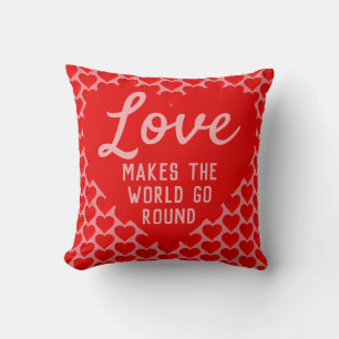Love Hearts - Love Makes The World Go Round Cushion