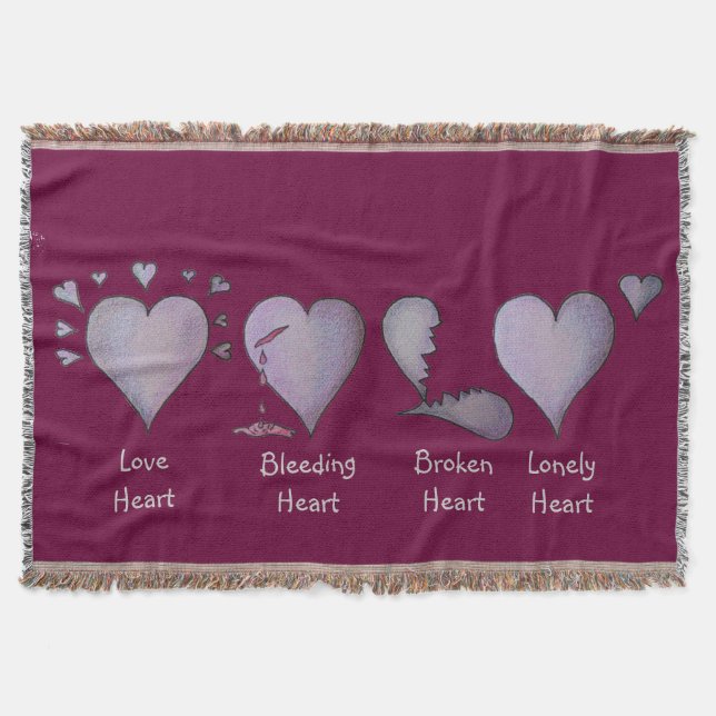love hearts love story romantic and different throw blanket (Front)