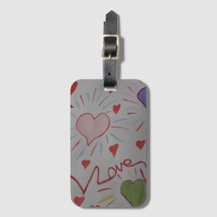 Love Hearts Luggage Tag