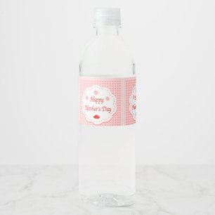 Love hearts mothers day water bottle label