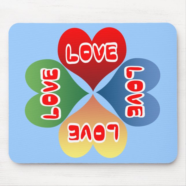 Love Hearts Mouse Pad (Front)