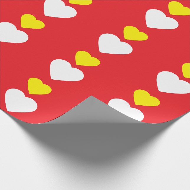 Love Hearts on Bright Red Classical Unique Simple Wrapping Paper (Corner)