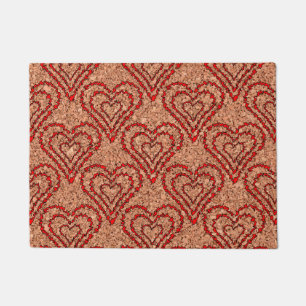Love Hearts on Cork Board  Doormat