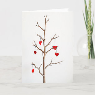 Love Hearts On Tree Card