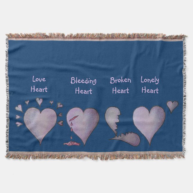 love hearts original love story painting design throw blanket (Front)