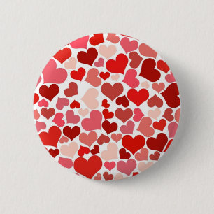 Love Hearts Pattern Valentine's Day 6 Cm Round Badge