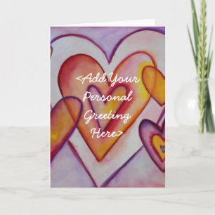 Love Hearts Personalised Custom Greeting Cards