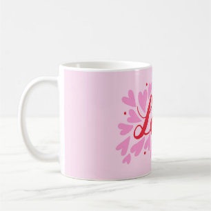 Love hearts - pink and red coffee mug