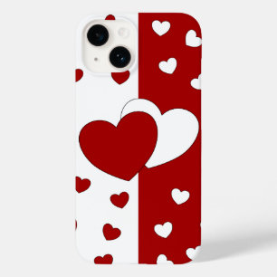 Love Hearts - Red And White iPhone Cover