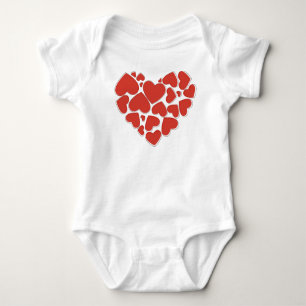 Love, Hearts, Red Hearts, Valentine's Day Baby Bodysuit