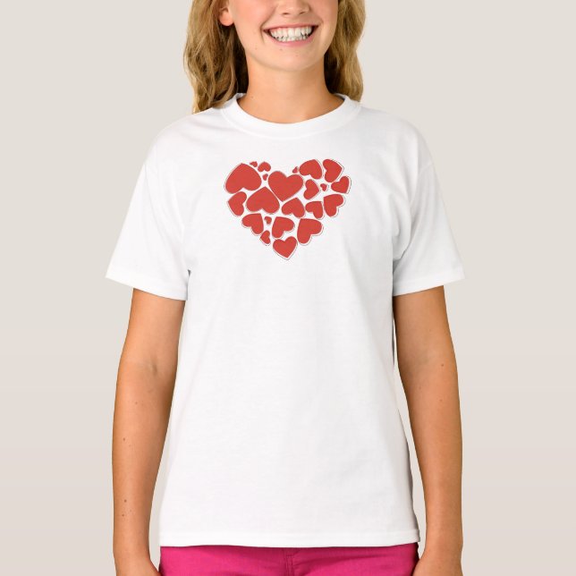 Love, Hearts, Red Hearts, Valentine's Day T-Shirt (Front)