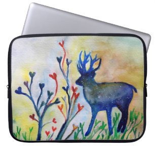 Love Hearts Reindeer Neoprene Laptop Sleeve 15"