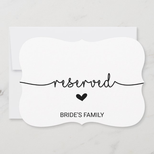 Love Hearts Reserved Sign Invitation (Front)