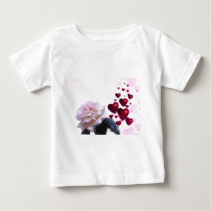 Love Hearts Roses Blossom Flower Destiny Nature Baby T-Shirt