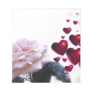 Love Hearts Roses Blossom Flower Destiny Nature Notepad