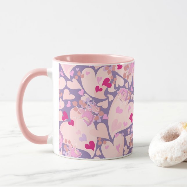 Love Hearts & Roses Mug (With Donut)