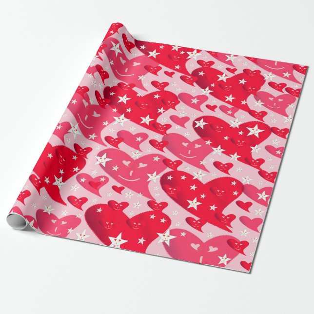 love + hearts, script + pattern, colour + decent, wrapping paper (Unrolled)
