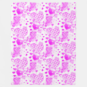 Love Hearts - Seamless Pattern 6 Fleece Blanket