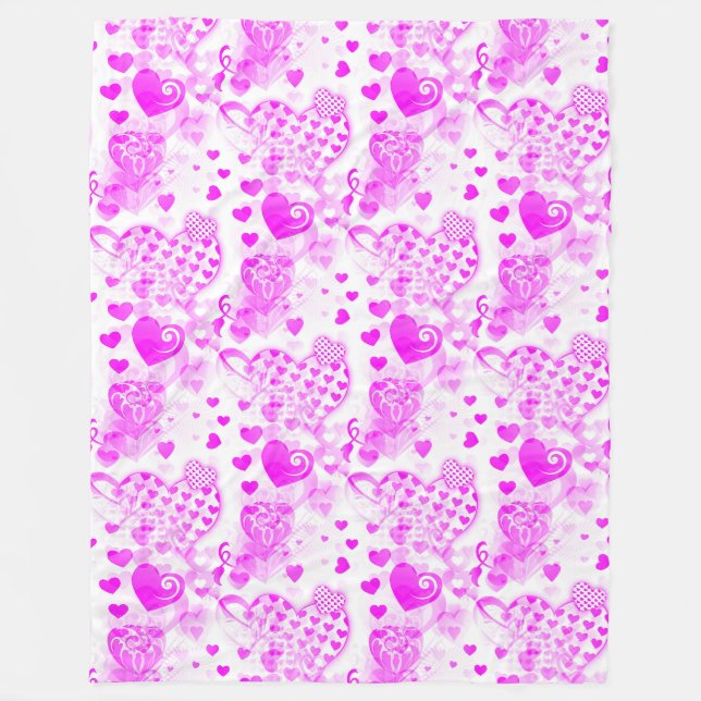Love Hearts - Seamless Pattern 6 Fleece Blanket (Front)